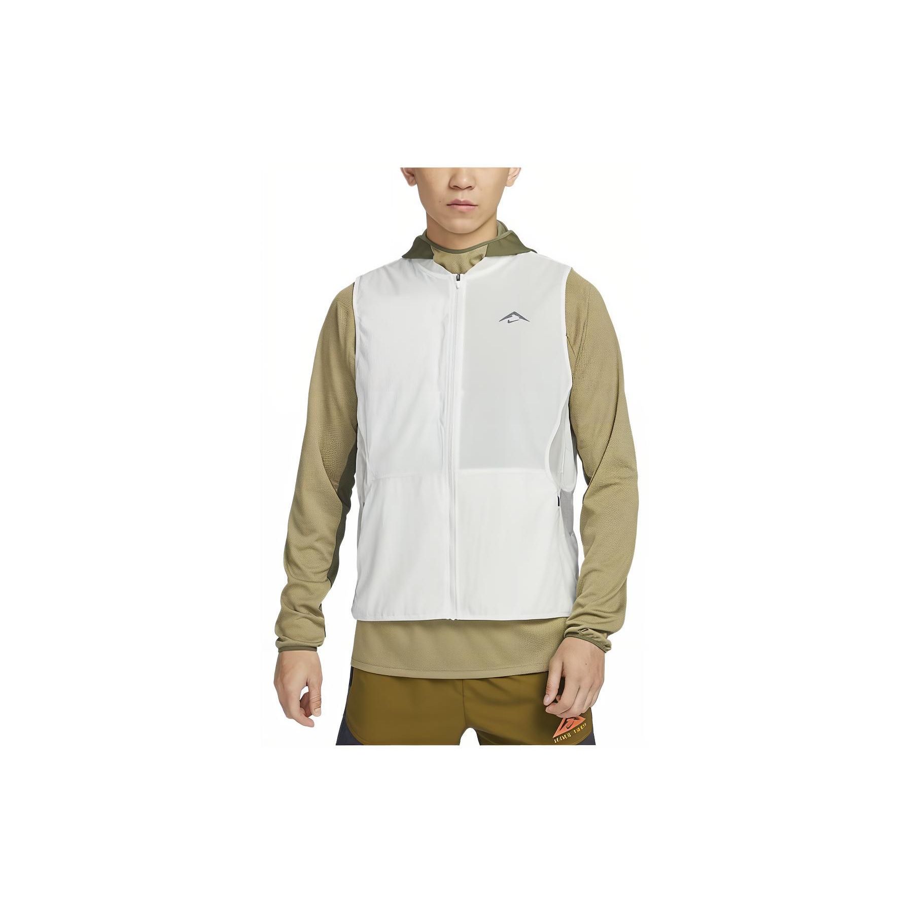 Nike Цветной блок Открытый Повседневный Бег Молния Жилет Мужской Жилеты Горно-Белый FN4005-121 XXL